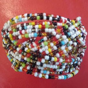 My Style Wide Band Bangle Beads Bracelet Round Wrist Cuff